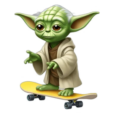 Yoda qui fait du skateboard sticker