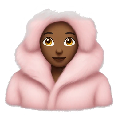 Pastel pink fur coat sticker