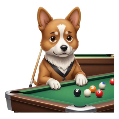 dog playing billiards sticker