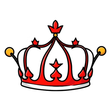 red and black royal crown sticker