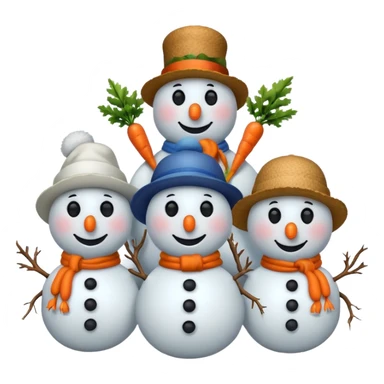 hatted snowmen  sticker