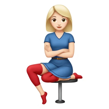 lady tapping foot with arms crossed  sticker