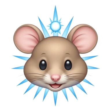 A mouse face with blue sun rays like a sun ☀️  sticker