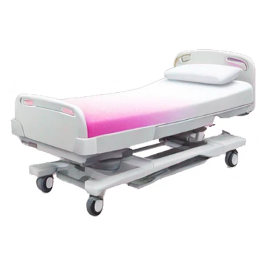 Pink ombre hospital bed with glitter sticker