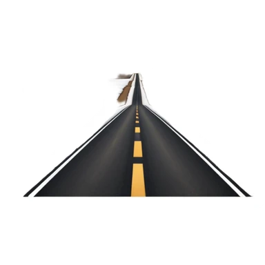 A long straight dirt road that disappears into the horizon half way up the screen from the perspective of someone sitting in the middle of the road looking down it. Flat snow fields on both sides of the road with huge looming mountains above the roads horizon line.  sticker