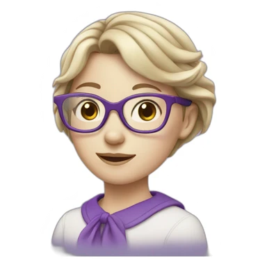 girl with glasses dressed in purple with pale skin sticker