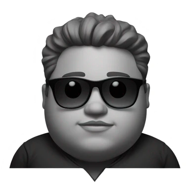 fat boy in monochrome sunglasses sticker