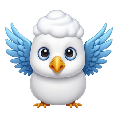 Marshmallow with wings eyes and a beak sticker