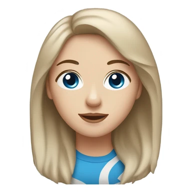 White Woman hair brown and bleus eyes and golden Husky  sticker