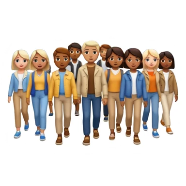 street with many people sticker