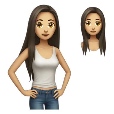 Chilean skinny woman with long hair sticker