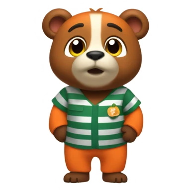 tom nook in an orange jail jumpsuit  sticker