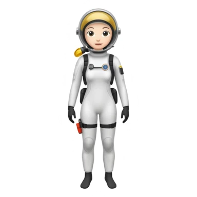 woman diver full body white diver suit
 sticker