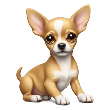 A full-length Chihuahua puppy is lying sticker
