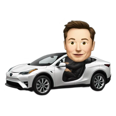 Elon Musk driving Toyota sticker