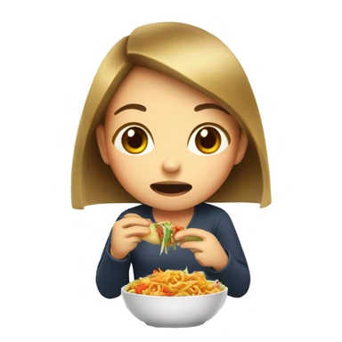 girl eating bad Thai food  sticker
