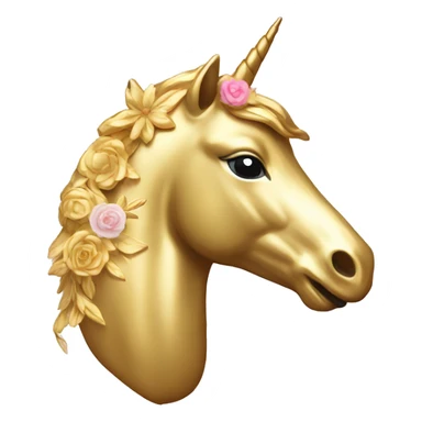 Gold unicorn with floral pattern on it pretty feminine sticker
