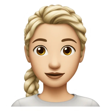 fair skinned girl with ponytail black hair sticker