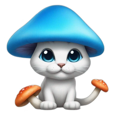 Smurfs cat mushrooms sticker