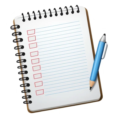 notebook with tasks checklist sticker