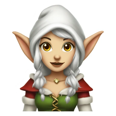 rogue female elf fantasy wearing santa hat sticker