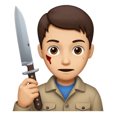 Knife in hand funny sticker