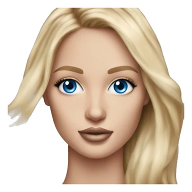Realistic victoria secret model blonde blue eyes  sticker