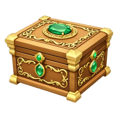 tresure box with motifs with green gem sticker