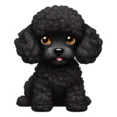 tiny black poodle sticker