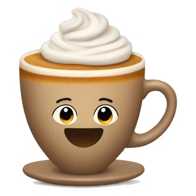 A cappuccino in a cute cup sticker