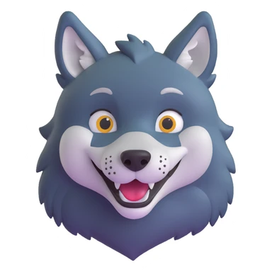 happy wolf sticker