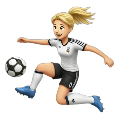 German female soccer player jumping sticker
