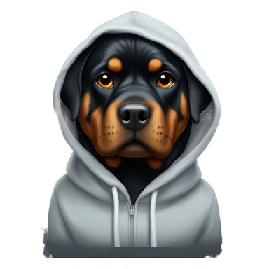 Rottweiler wearing hoodie sticker