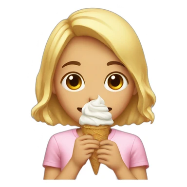 Girl crying with ice cream in a hands  sticker