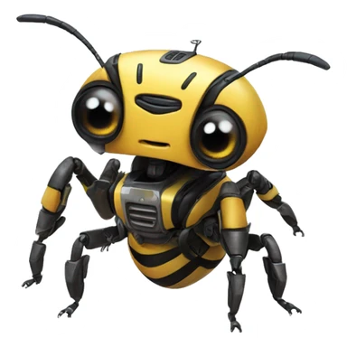 Robot bee, looking like EVE from wall-e sticker