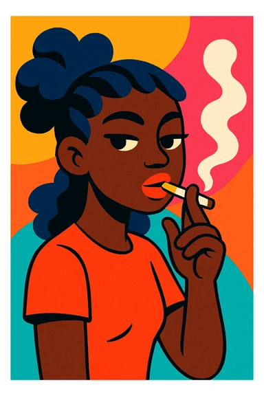 black girl smoking sticker