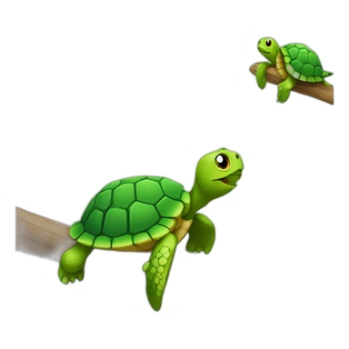 Tortue sur oiseaux sticker
