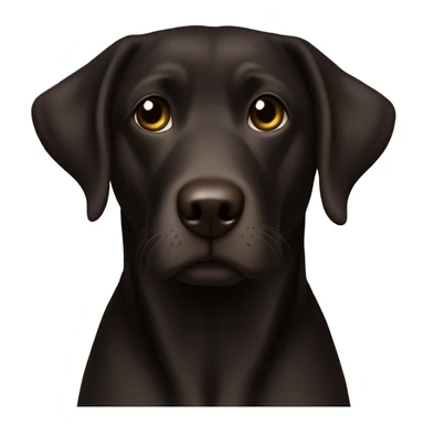 Dark brown lab almost black, a little white hair around the mouth, sitting. Dark brown eyes sticker