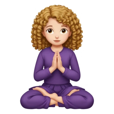 girl praying on knees curls  sticker