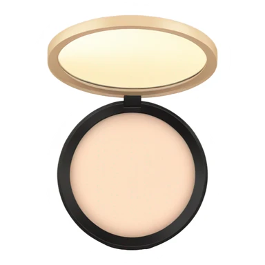 pastel begie powder compact with mirror sticker
