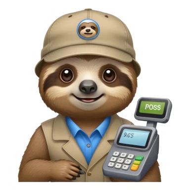 sloth cashier in cap sticker