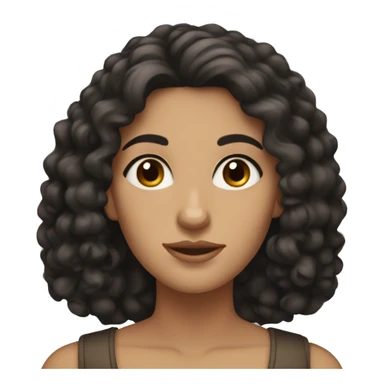 Greek woman with black curly hair and brown eyes sticker