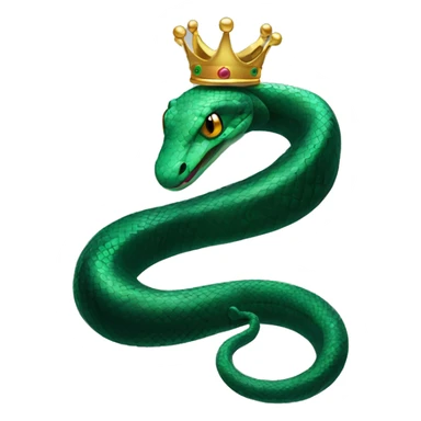 A dark emerald snake with a crown head luxe beautiful snake sticker