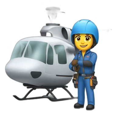 Motorman fixing the Helicopter sticker