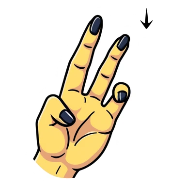 Realistic hand with sign of horns sticker