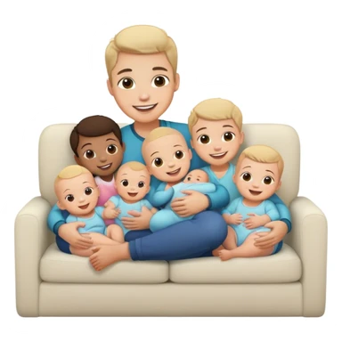 Couch with lots of babies sticker