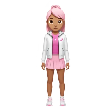 Lululemon pink shirt and short white jacket and white skirt  sticker