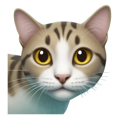 Cat swimming sticker