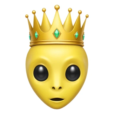 yellow alien with crowN sticker