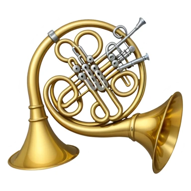 A cartoony French horn sticker